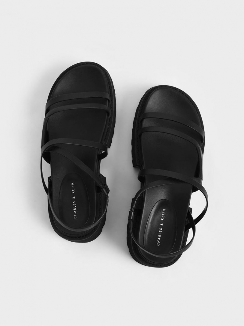Πεδιλα Πλατφορμεσ Charles And Keith Nadine strappy μαυρα | 15984-OZCG