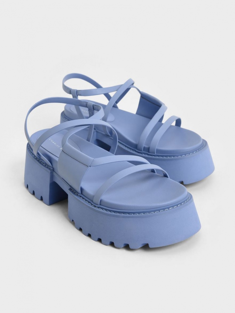 Πεδιλα Πλατφορμεσ Charles And Keith Nadine strappy μπλε | 50684-PWSD