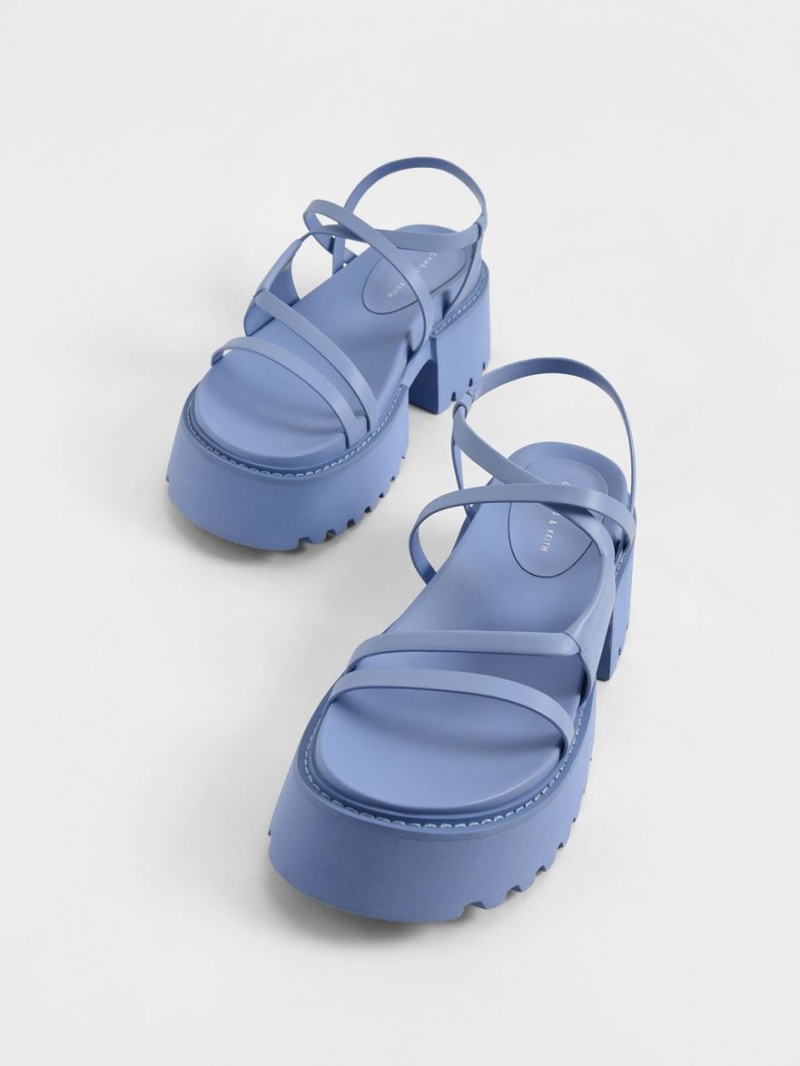 Πεδιλα Πλατφορμεσ Charles And Keith Nadine strappy μπλε | 50684-PWSD