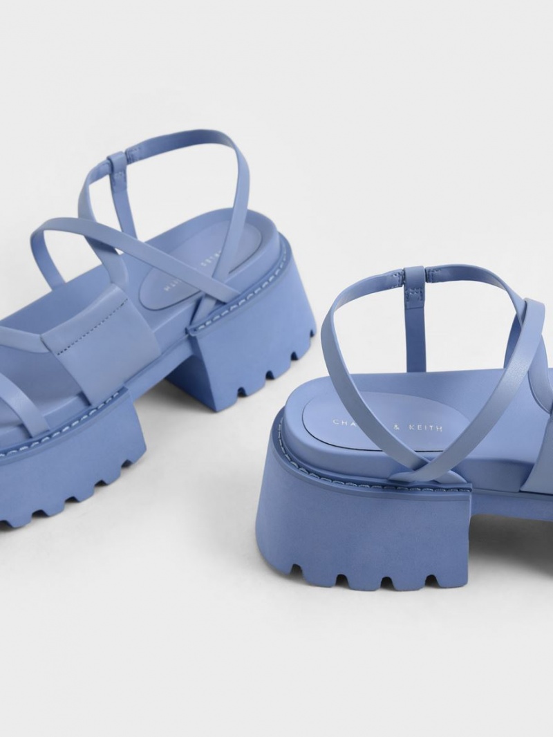 Πεδιλα Πλατφορμεσ Charles And Keith Nadine strappy μπλε | 50684-PWSD