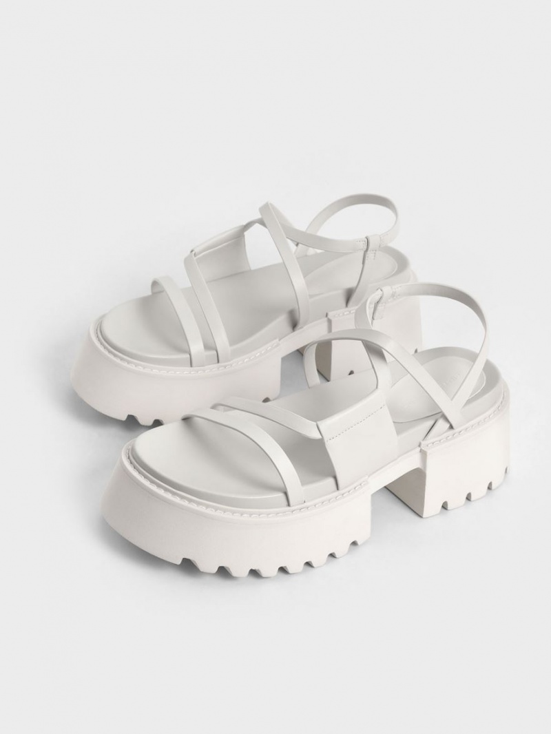 Πεδιλα Πλατφορμεσ Charles And Keith Nadine strappy ασπρα | 72963-TVRB