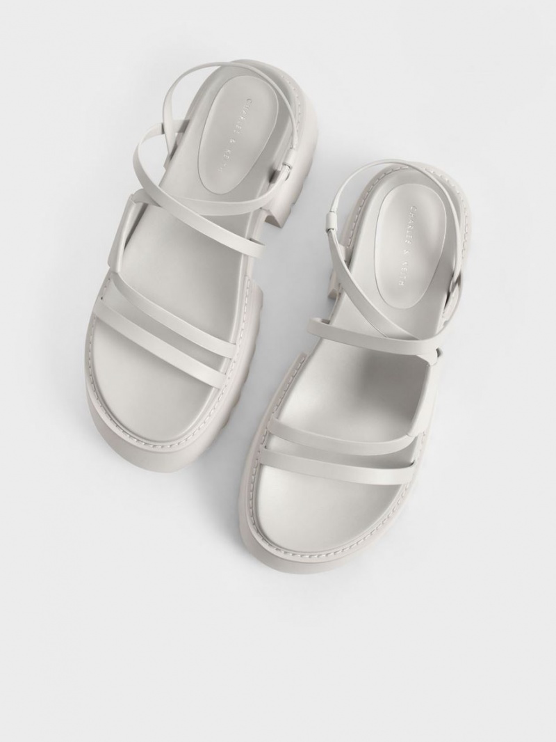 Πεδιλα Πλατφορμεσ Charles And Keith Nadine strappy ασπρα | 72963-TVRB