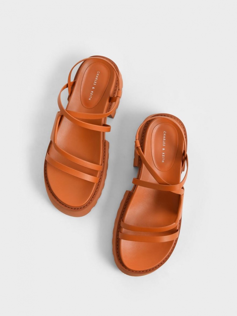 Πεδιλα Πλατφορμεσ Charles And Keith Nadine strappy πορτοκαλι | 91035-TAMG