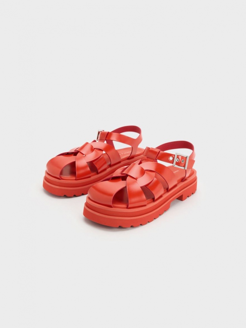 Πεδιλα Πλατφορμεσ Charles And Keith Nell Gladiator κοκκινα | 26850-ZVFS