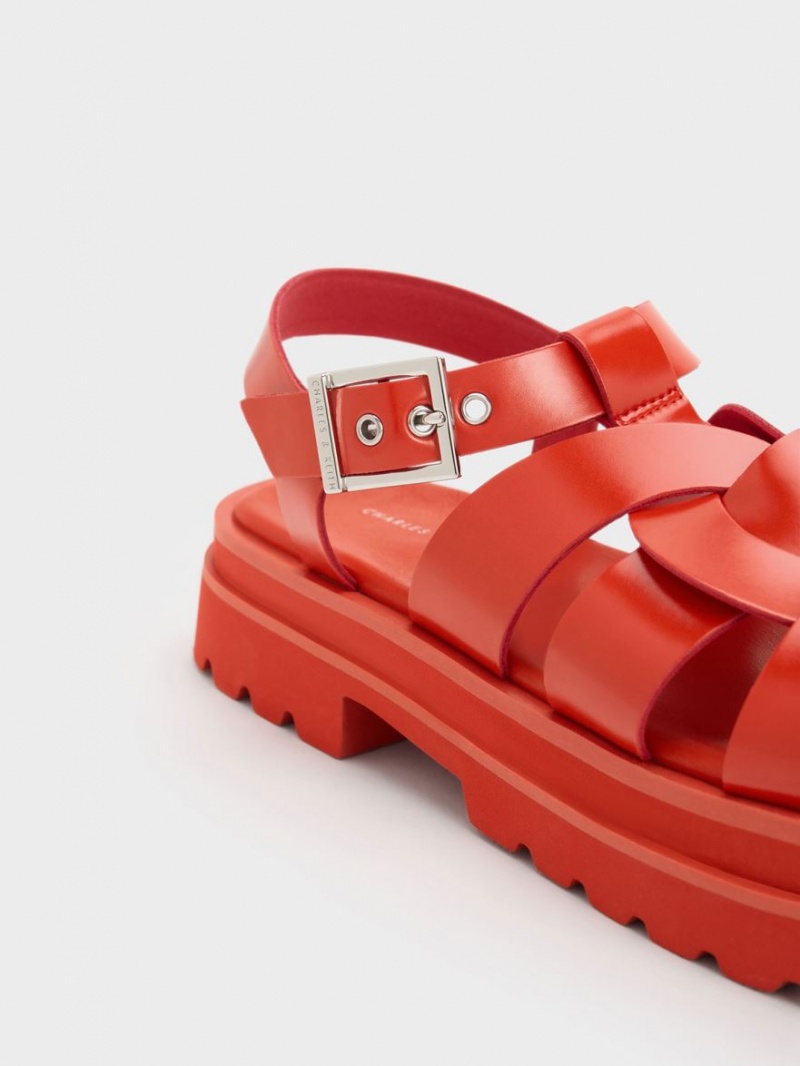 Πεδιλα Πλατφορμεσ Charles And Keith Nell Gladiator κοκκινα | 26850-ZVFS