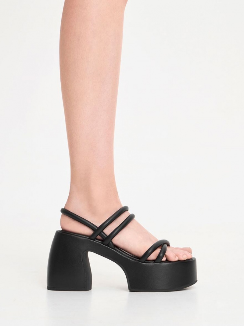 Πεδιλα Πλατφορμεσ Charles And Keith Nerissa Tubular​ μαυρα | 82359-DYSF