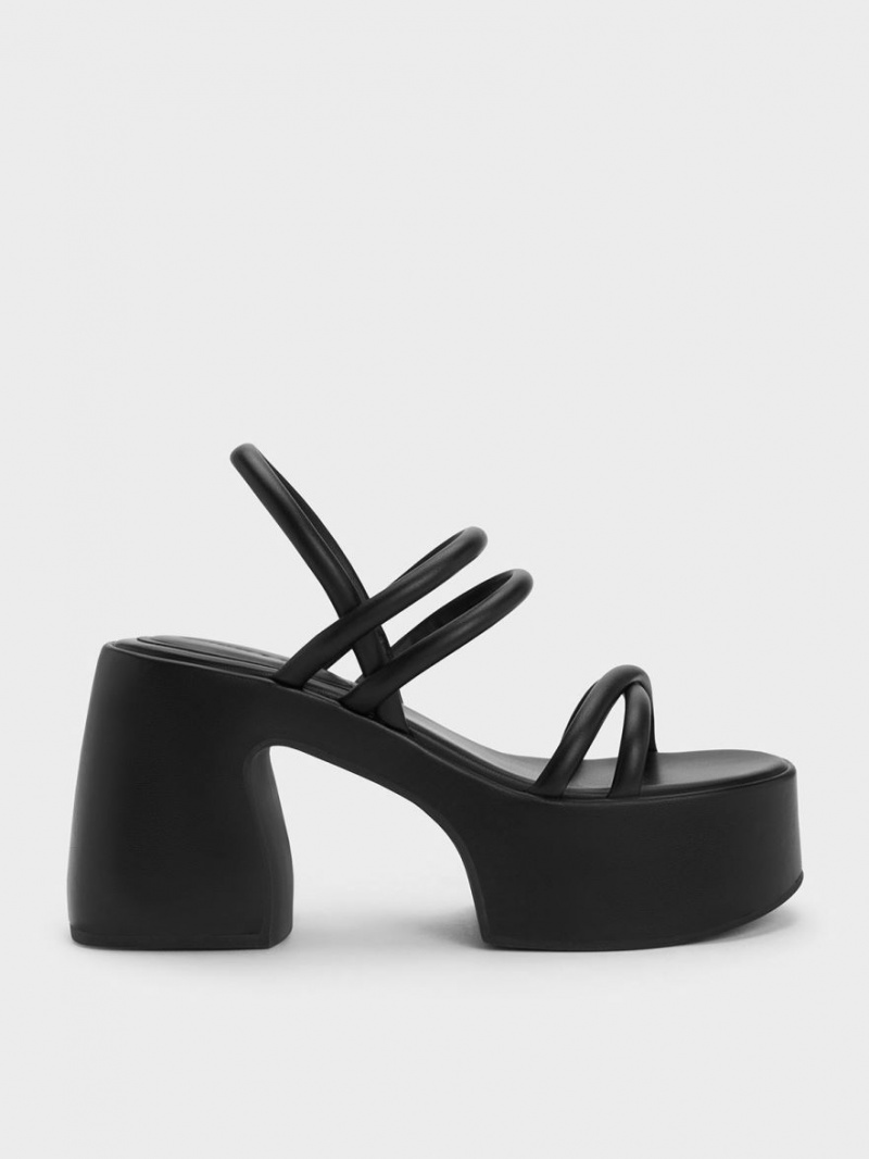 Πεδιλα Πλατφορμεσ Charles And Keith Nerissa Tubular​ μαυρα | 82359-DYSF