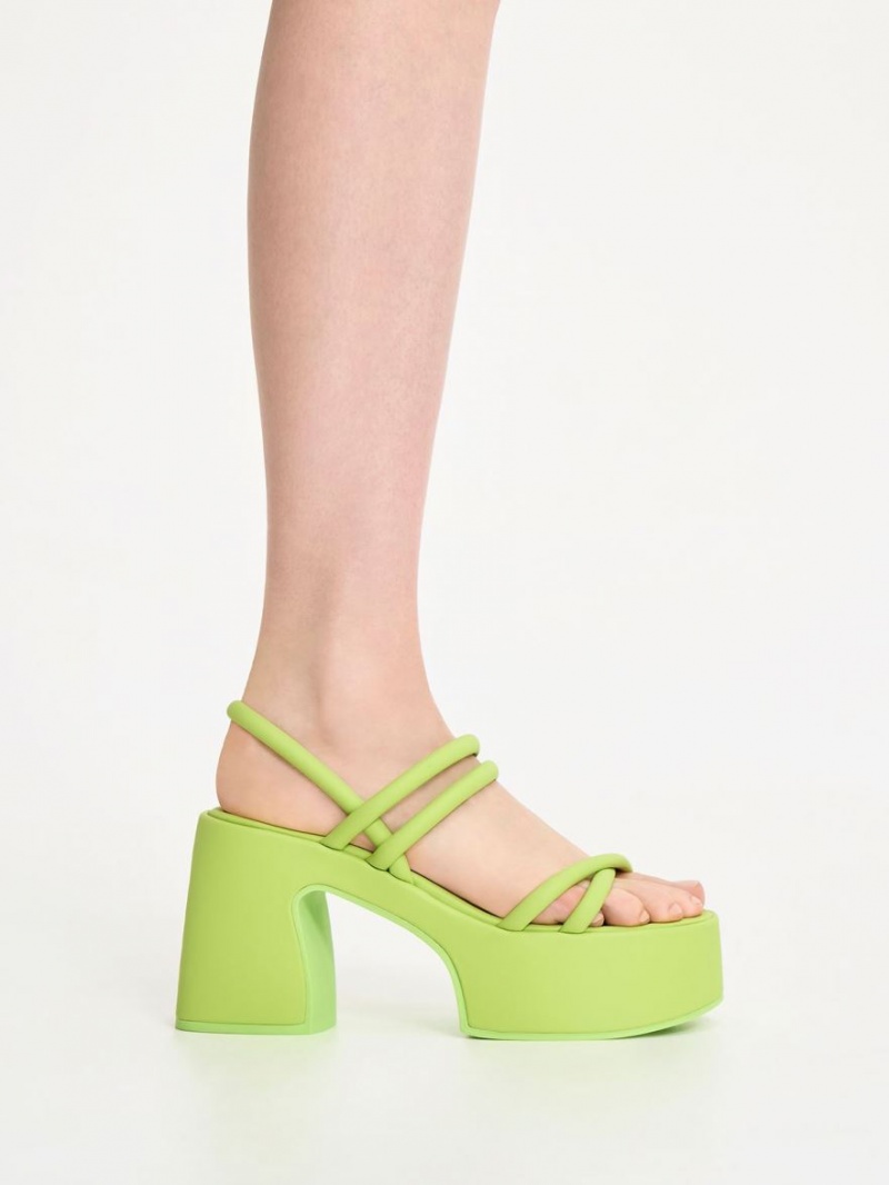 Πεδιλα Πλατφορμεσ Charles And Keith Nerissa Tubular​ ανοιχτο πρασινο | 70953-UYGS