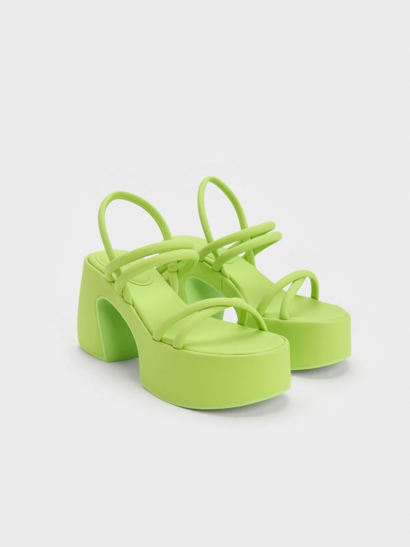 Πεδιλα Πλατφορμεσ Charles And Keith Nerissa Tubular​ ανοιχτο πρασινο | 70953-UYGS