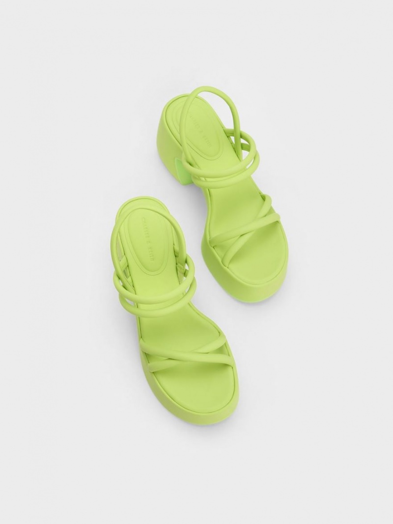 Πεδιλα Πλατφορμεσ Charles And Keith Nerissa Tubular​ ανοιχτο πρασινο | 70953-UYGS