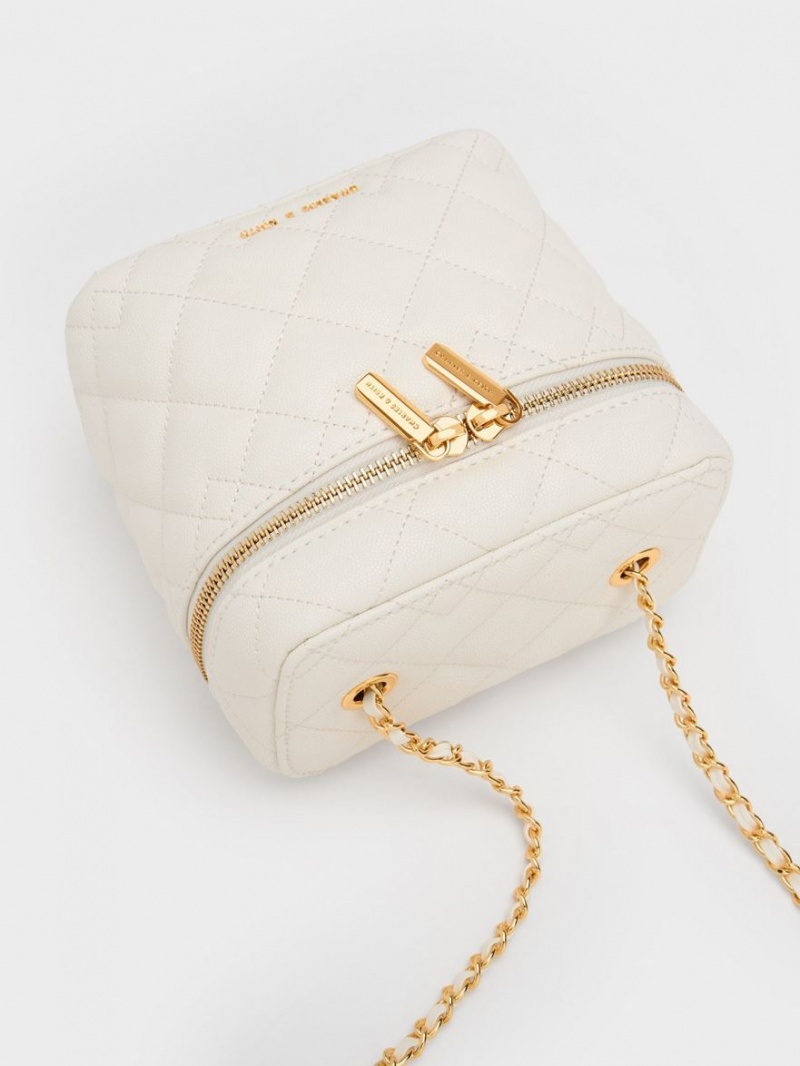 τσάντεσ χιαστί Charles And Keith Nezu Καπιτονέ Boxy ασπρα | 49582-VCZB