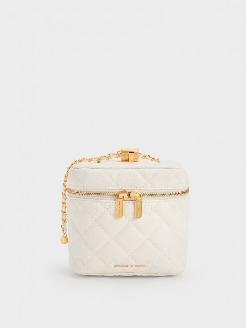 τσάντεσ χιαστί Charles And Keith Nezu Καπιτονέ Boxy ασπρα | 49582-VCZB