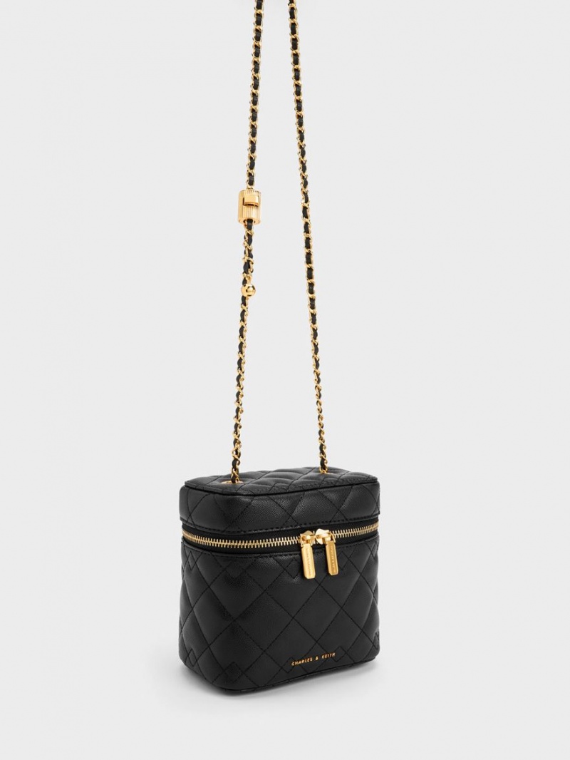 τσάντεσ χιαστί Charles And Keith Nezu Καπιτονέ Boxy μαυρα | 87062-ULAH