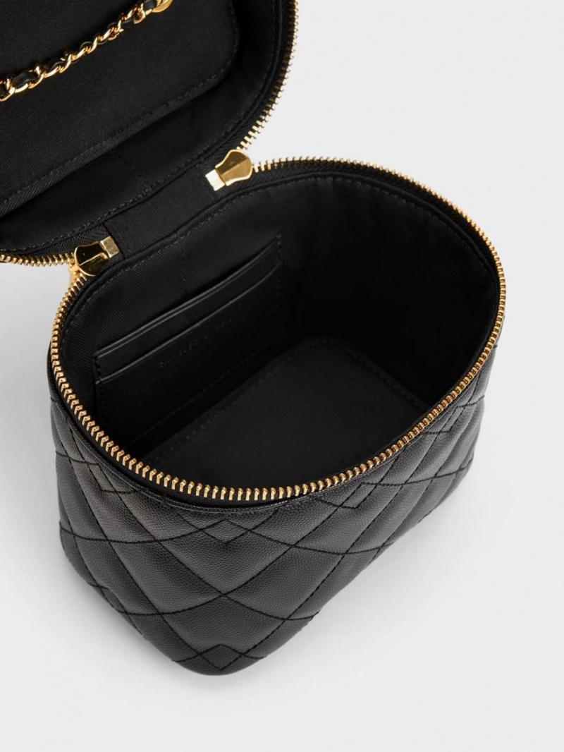 τσάντεσ χιαστί Charles And Keith Nezu Καπιτονέ Boxy μαυρα | 87062-ULAH