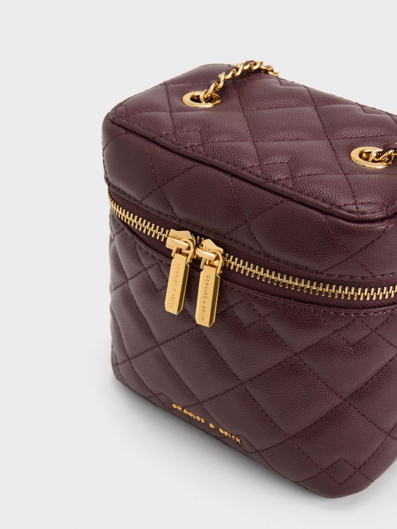 τσάντεσ χιαστί Charles And Keith Nezu Καπιτονέ Boxy σκούρο σοκολάτα | 09372-TQPL