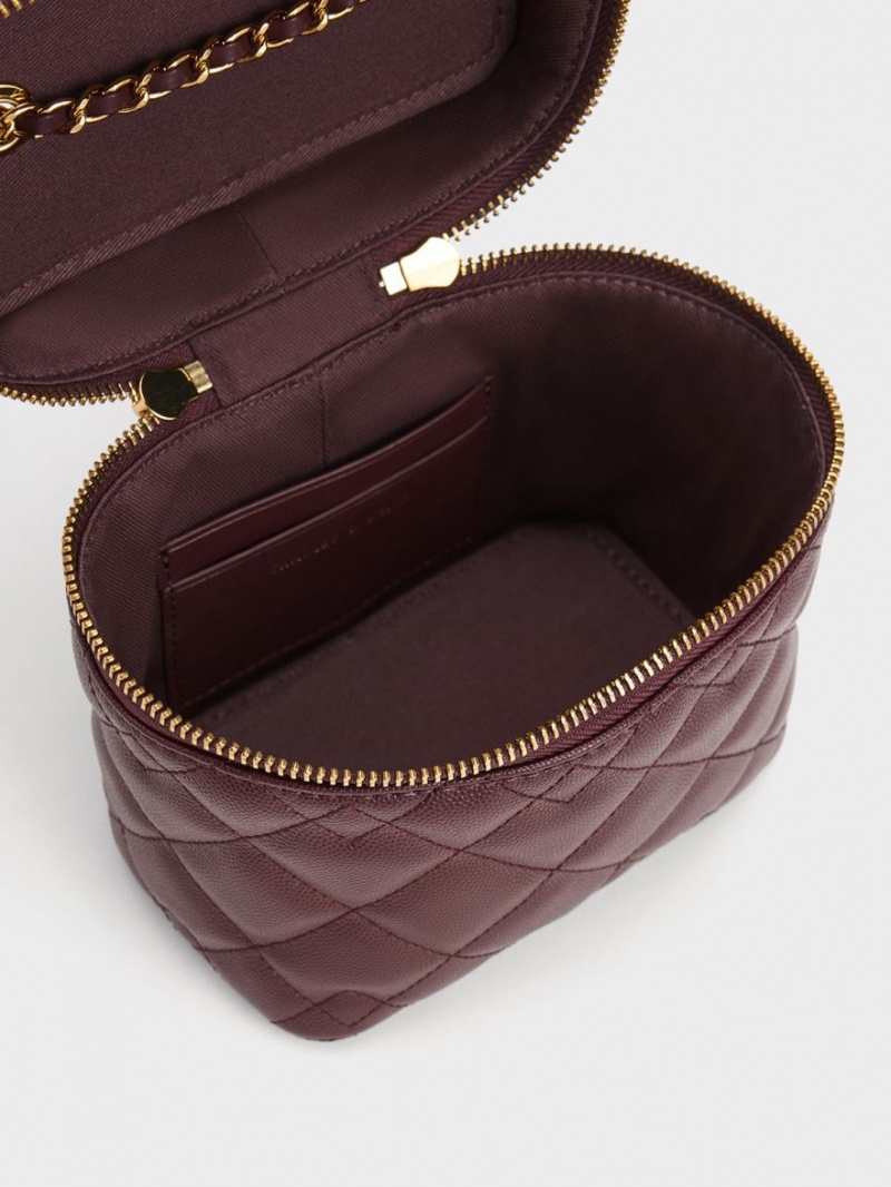 τσάντεσ χιαστί Charles And Keith Nezu Καπιτονέ Boxy σκούρο σοκολάτα | 09372-TQPL