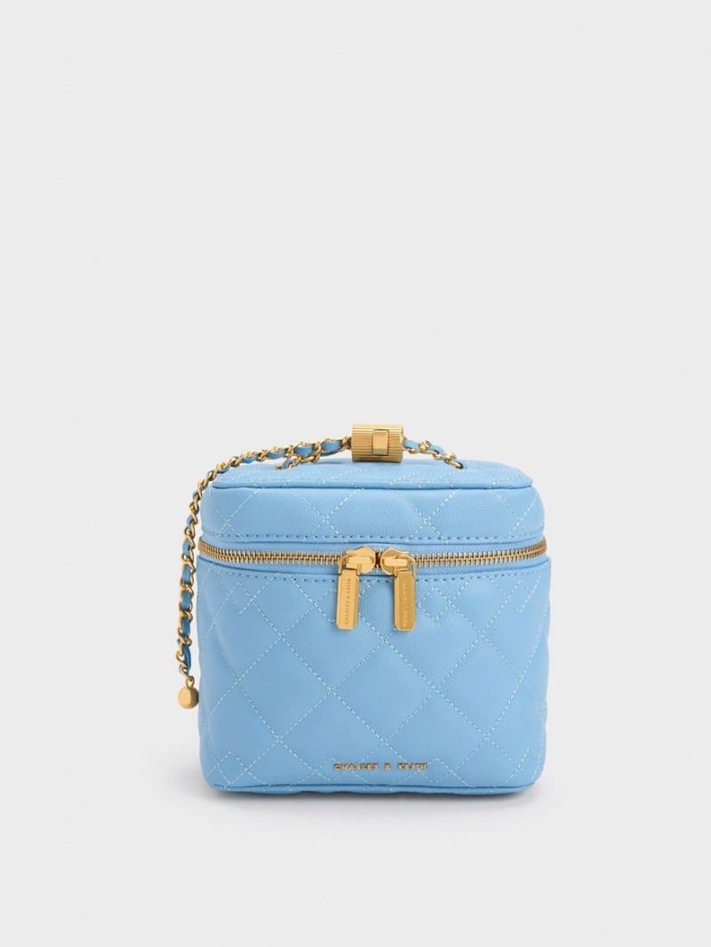 τσάντεσ χιαστί Charles And Keith Nezu Καπιτονέ Boxy ανοιχτο μπλε | 21086-NIAK