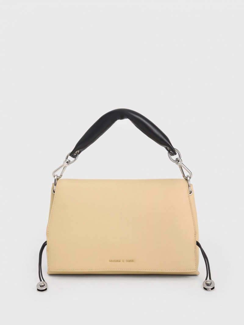 τσαντα χειροσ Charles And Keith Nina δερματινα Με Επένδυση Μπεζ | 75609-MDTW