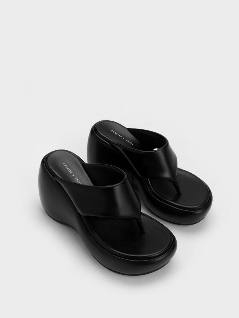 παπουτσια πλατφορμα Charles And Keith Noemi flatforms μαυρα | 85320-EDXI