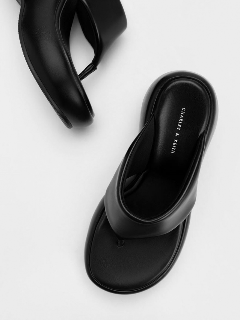 παπουτσια πλατφορμα Charles And Keith Noemi flatforms μαυρα | 85320-EDXI
