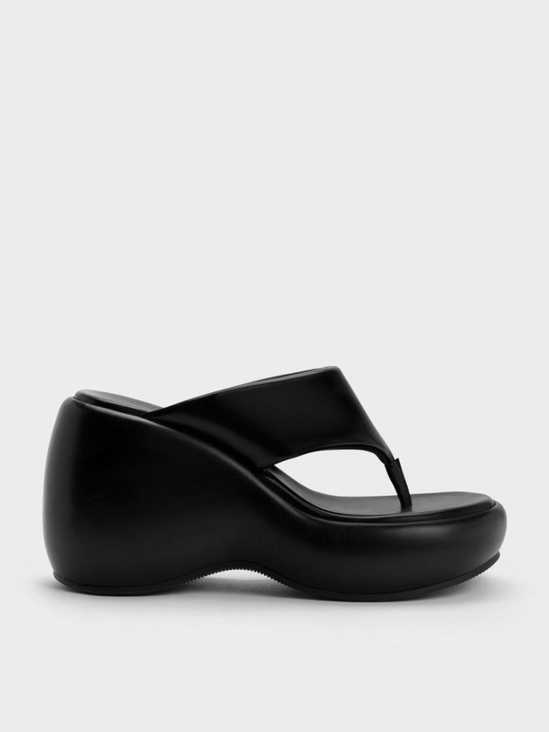 παπουτσια πλατφορμα Charles And Keith Noemi flatforms μαυρα | 85320-EDXI