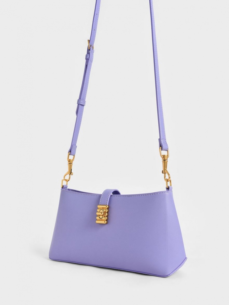 τσάντεσ ώμου Charles And Keith Nova Chain-Handle μωβ | 07283-UPJE