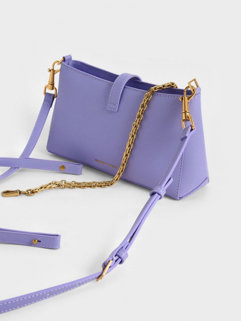 τσάντεσ ώμου Charles And Keith Nova Chain-Handle μωβ | 07283-UPJE