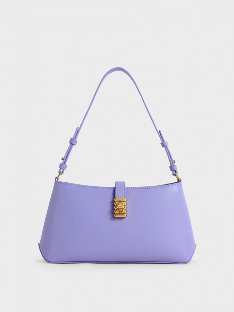 τσάντεσ ώμου Charles And Keith Nova Chain-Handle μωβ | 07283-UPJE