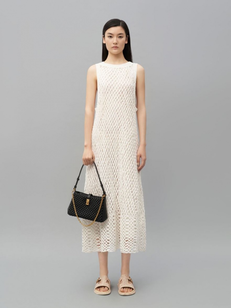 τσάντεσ ώμου Charles And Keith Nova Woven Chain-Handle μαυρα | 28965-NYGH