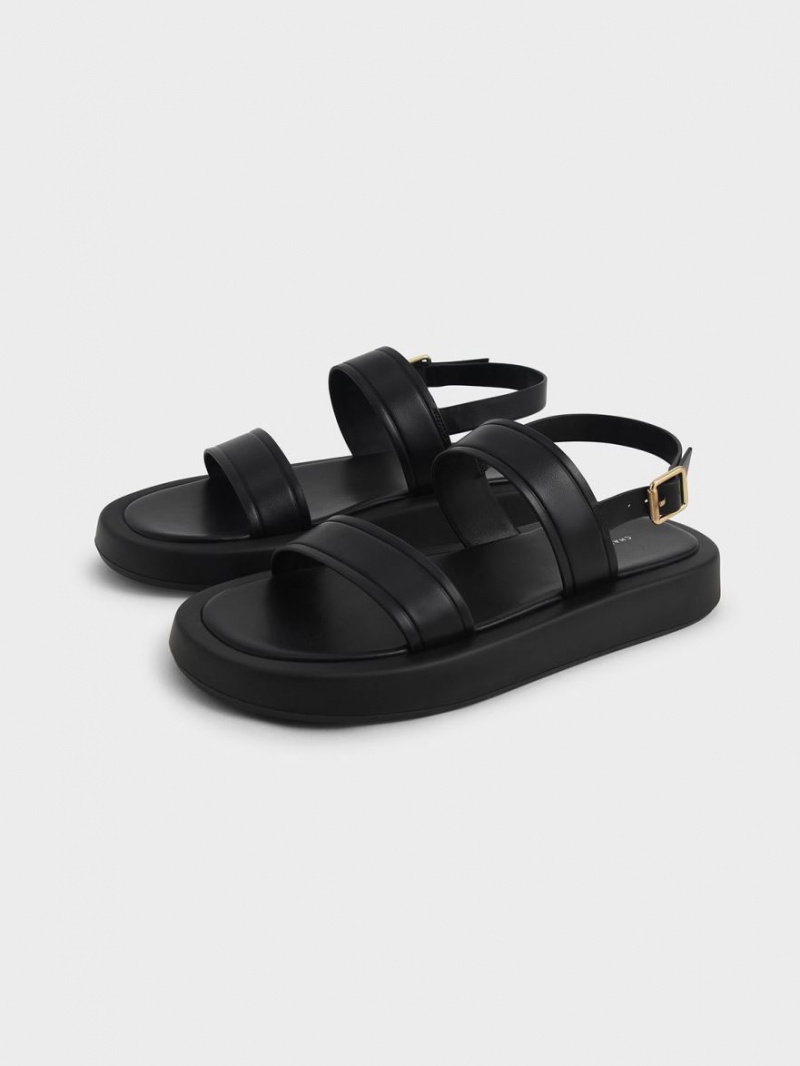 Πεδιλα Πλατφορμεσ Charles And Keith Open toe Slingback μαυρα | 94281-FUON