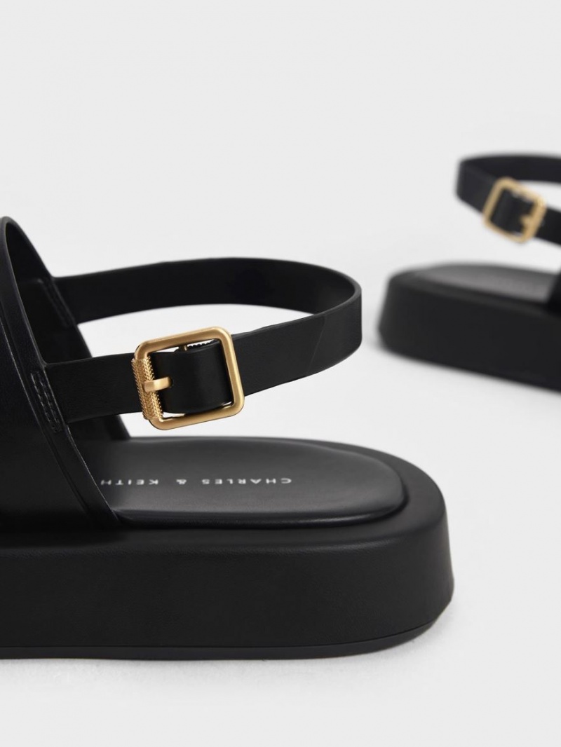 Πεδιλα Πλατφορμεσ Charles And Keith Open toe Slingback μαυρα | 94281-FUON