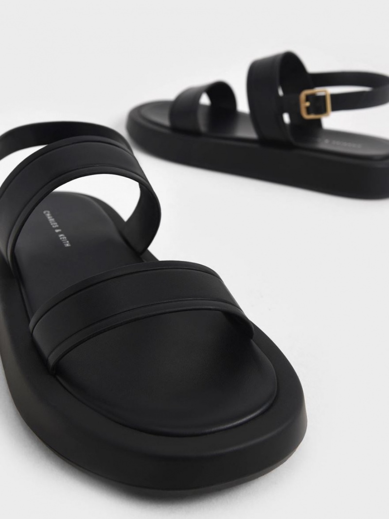 Πεδιλα Πλατφορμεσ Charles And Keith Open toe Slingback μαυρα | 94281-FUON