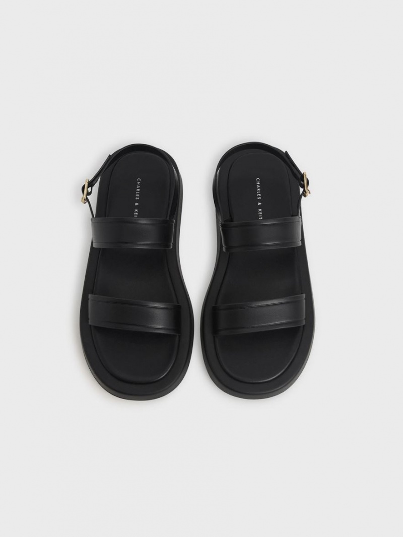 Πεδιλα Πλατφορμεσ Charles And Keith Open toe Slingback μαυρα | 94281-FUON