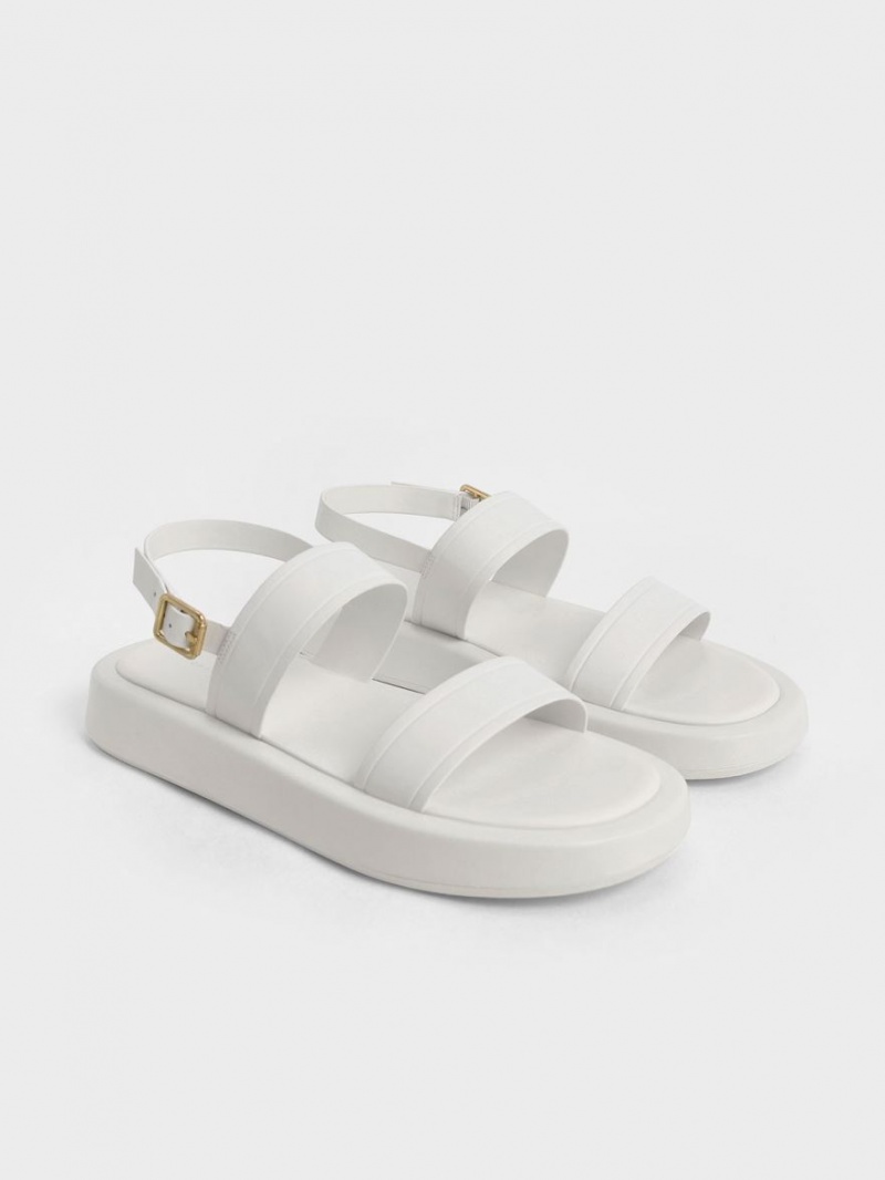 Πεδιλα Πλατφορμεσ Charles And Keith Open toe Slingback ασπρα | 54208-DXLS