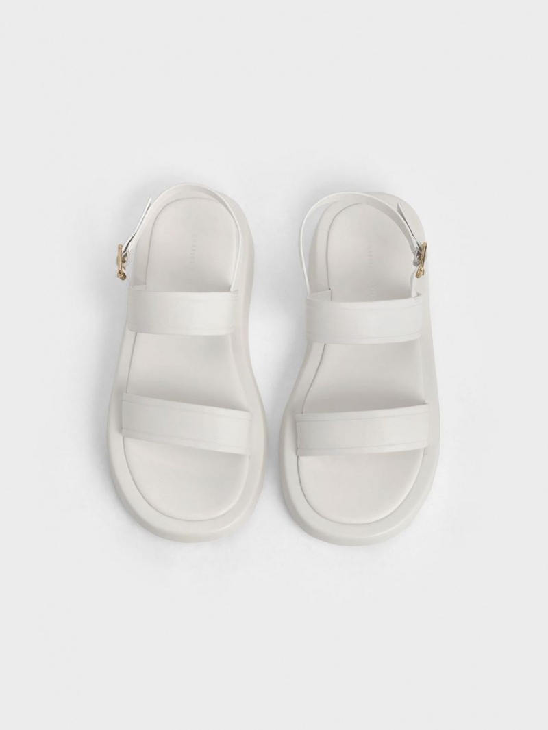 Πεδιλα Πλατφορμεσ Charles And Keith Open toe Slingback ασπρα | 54208-DXLS