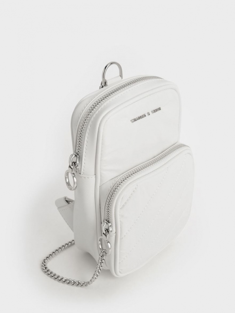 τσάντεσ χιαστί Charles And Keith Panelled Elongated ασπρα | 37426-IPGS