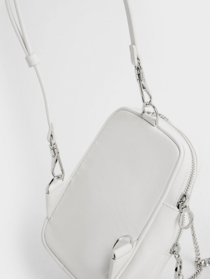 τσάντεσ χιαστί Charles And Keith Panelled Elongated ασπρα | 37426-IPGS
