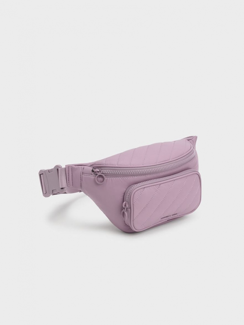Τσαντα Μεσησ Charles And Keith Panelled μωβ | 14726-OKFG
