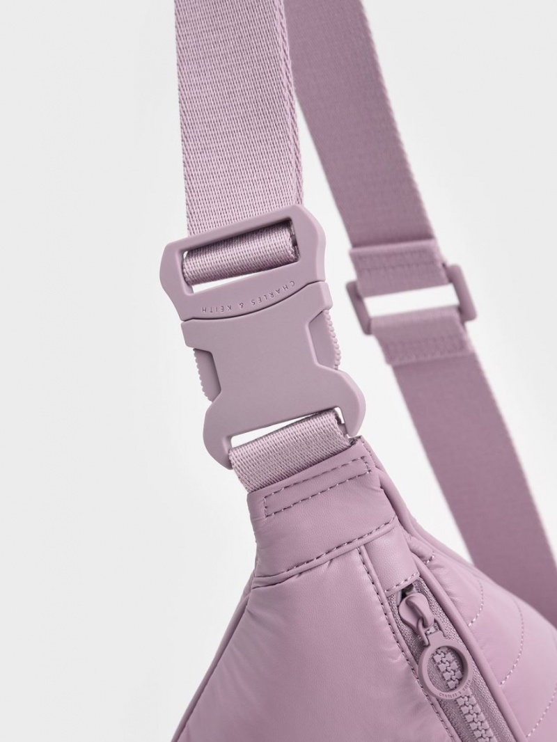 Τσαντα Μεσησ Charles And Keith Panelled μωβ | 14726-OKFG
