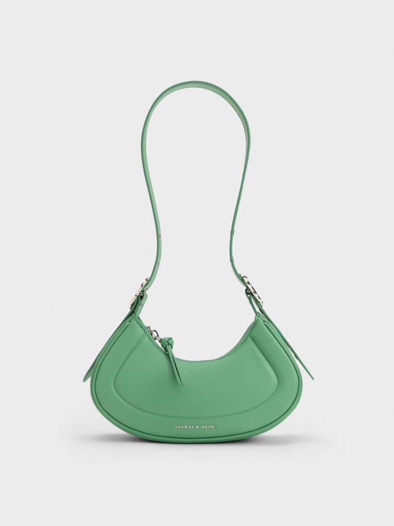 τσάντεσ ώμου Charles And Keith Petra Curved πρασινο | 02537-MBRW
