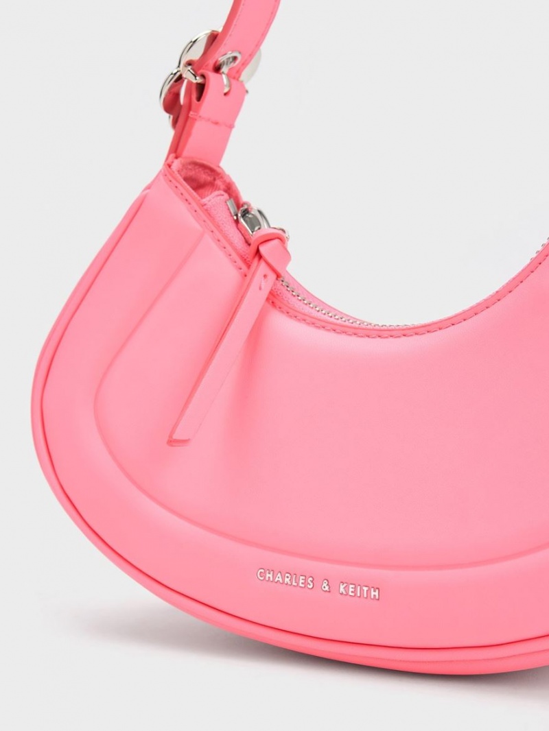τσάντεσ ώμου Charles And Keith Petra Curved ροζ | 09328-RMLO