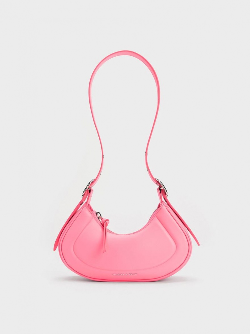 τσάντεσ ώμου Charles And Keith Petra Curved ροζ | 09328-RMLO