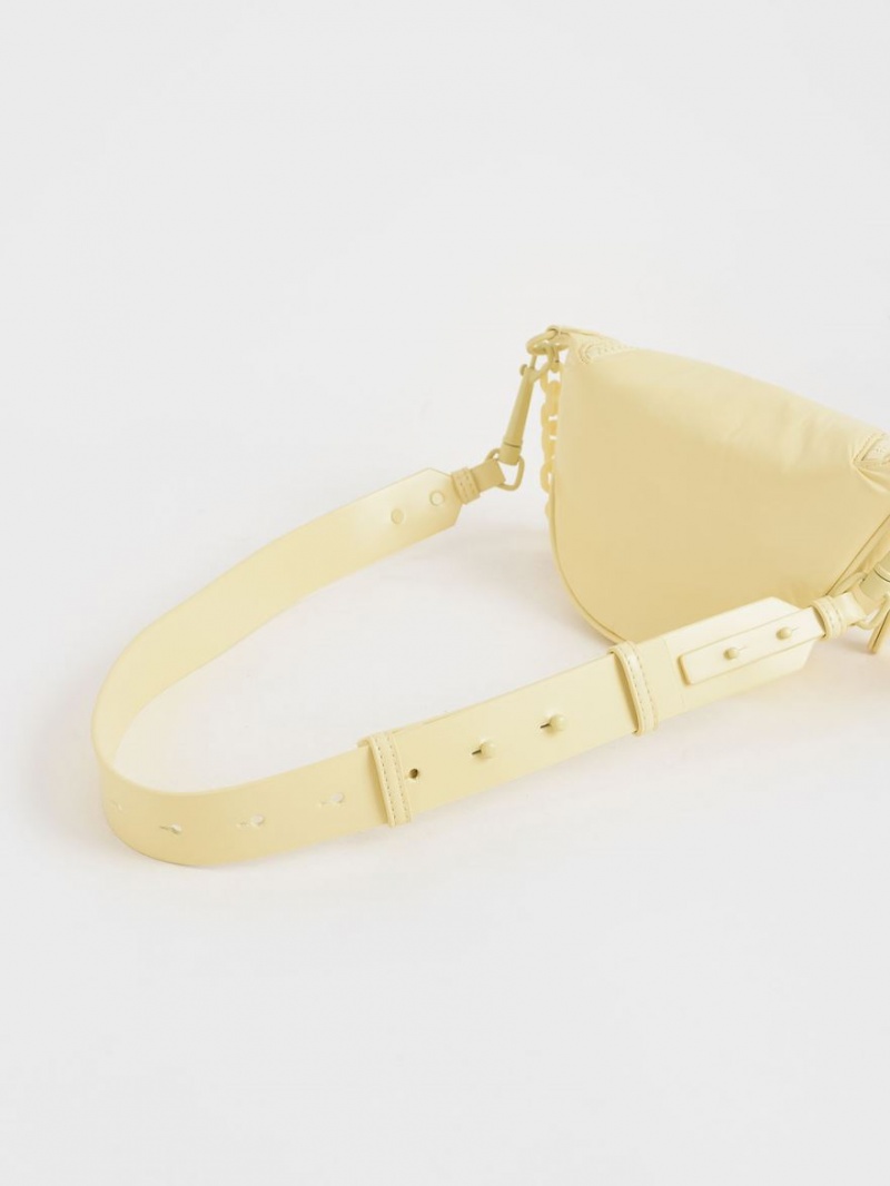 Τσάντες Σέλας Charles And Keith Philomena Glow-In-The-Dark κίτρινα | 83456-YBEP