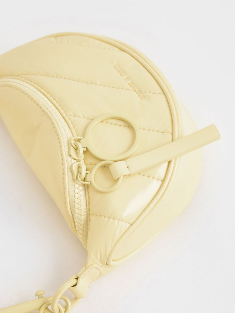 Τσάντες Σέλας Charles And Keith Philomena Glow-In-The-Dark κίτρινα | 83456-YBEP