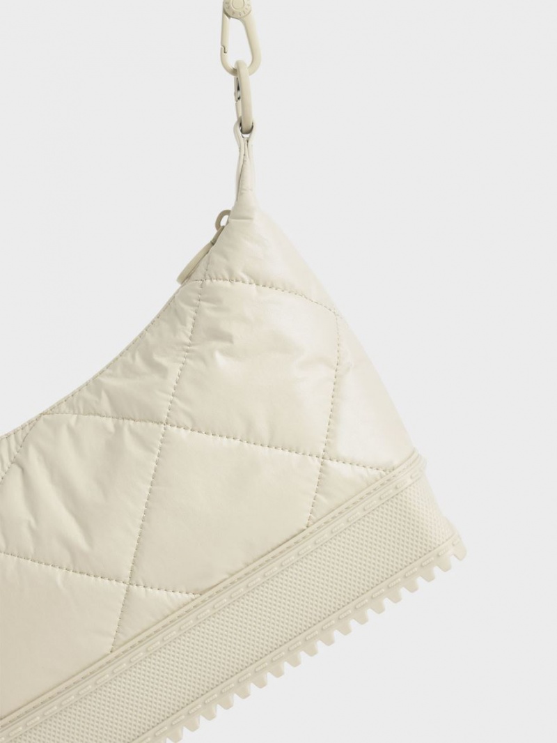 τσάντεσ ώμου Charles And Keith Puffy ασπρα | 03286-DPCK