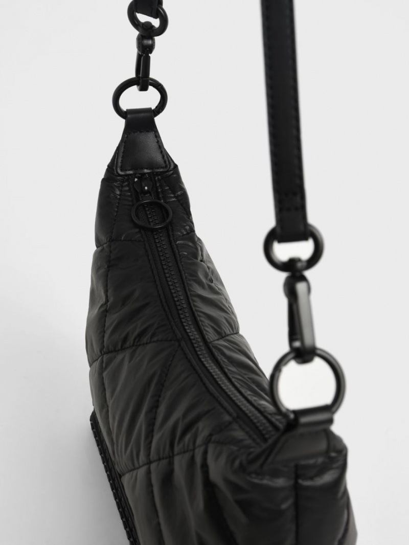 τσάντεσ ώμου Charles And Keith Puffy μαυρα | 41205-SJVU