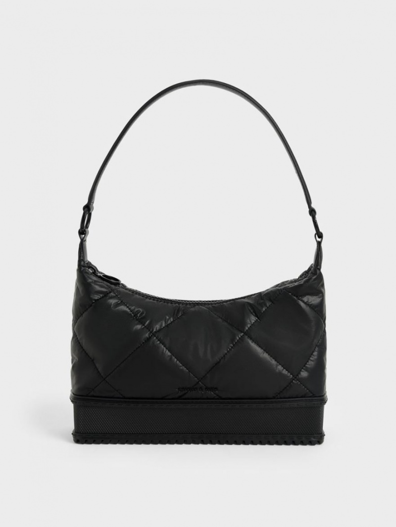 τσάντεσ ώμου Charles And Keith Puffy μαυρα | 41205-SJVU