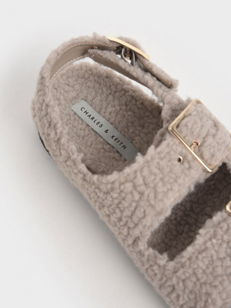 Πεδιλα Πλατφορμεσ Charles And Keith Recycled PET - Furry γκρι | 04819-TCZK