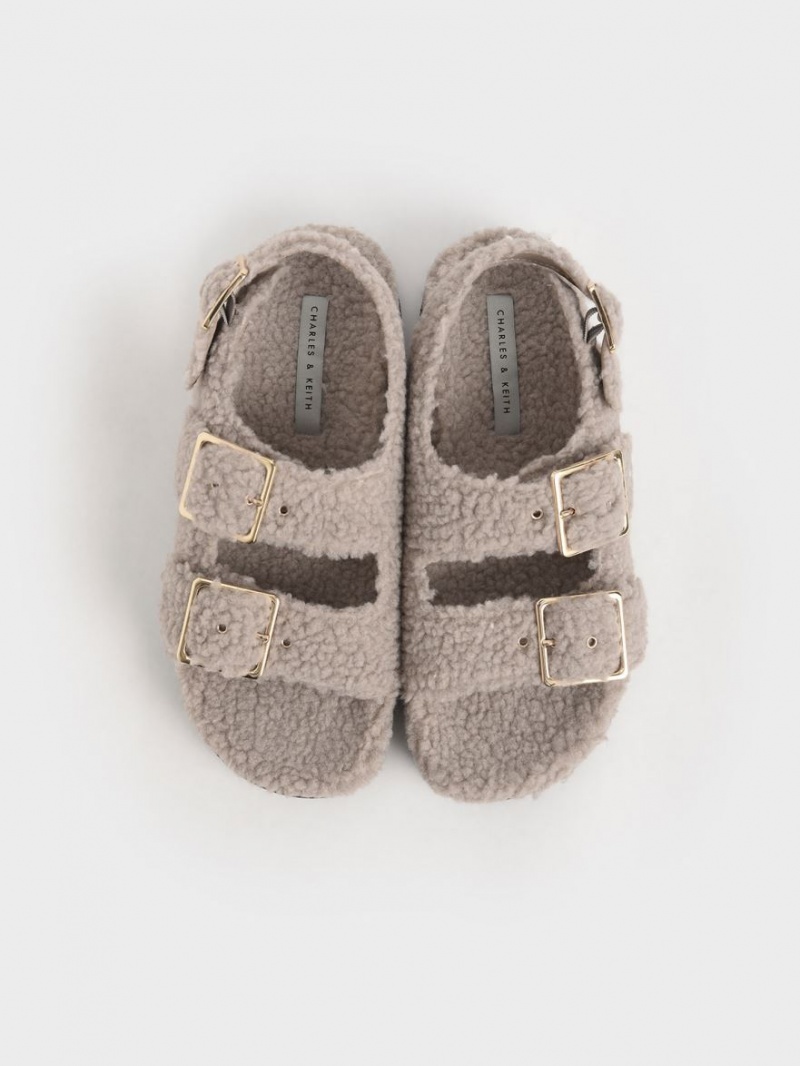 Πεδιλα Πλατφορμεσ Charles And Keith Recycled PET - Furry γκρι | 04819-TCZK