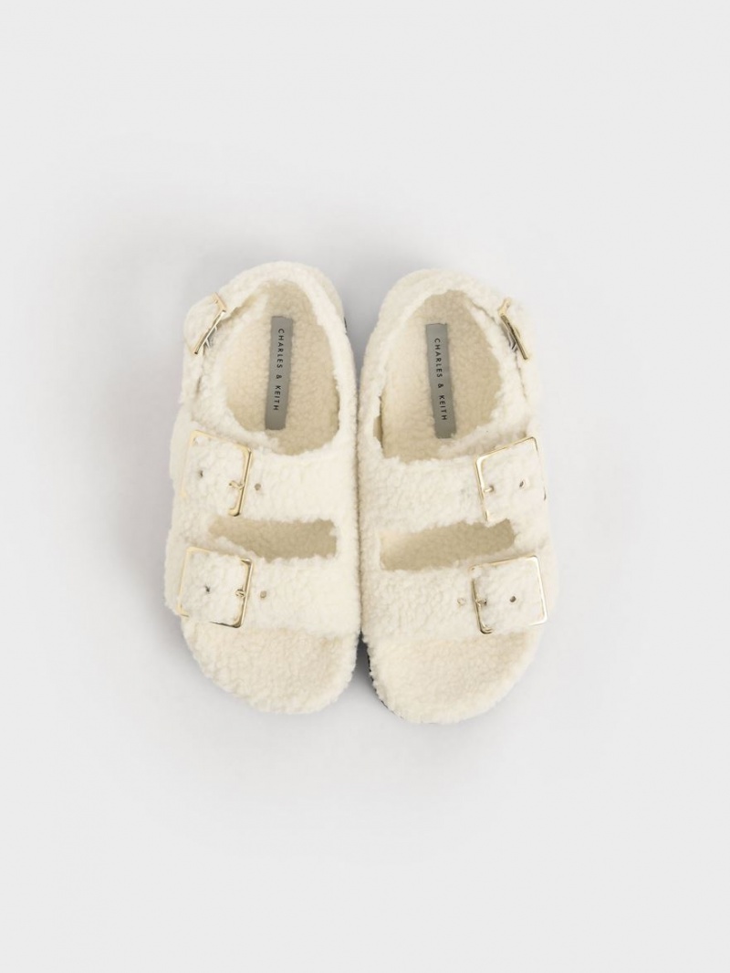 Πεδιλα Πλατφορμεσ Charles And Keith Recycled PET - Furry κρέμα | 15693-CXSU